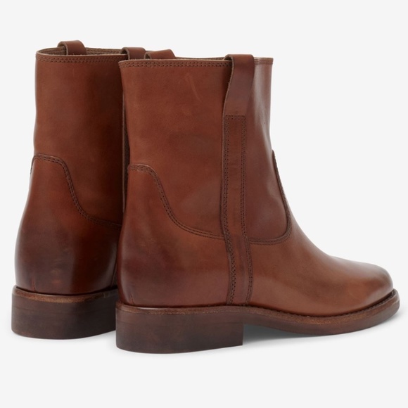 Isabel Marante Susee Cognac Leather Cropped Boots - Picture 9 of 9